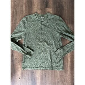 Rhone Shirt Mens Medium Green Henley USA Peru Pima Cotton Spandex MINT